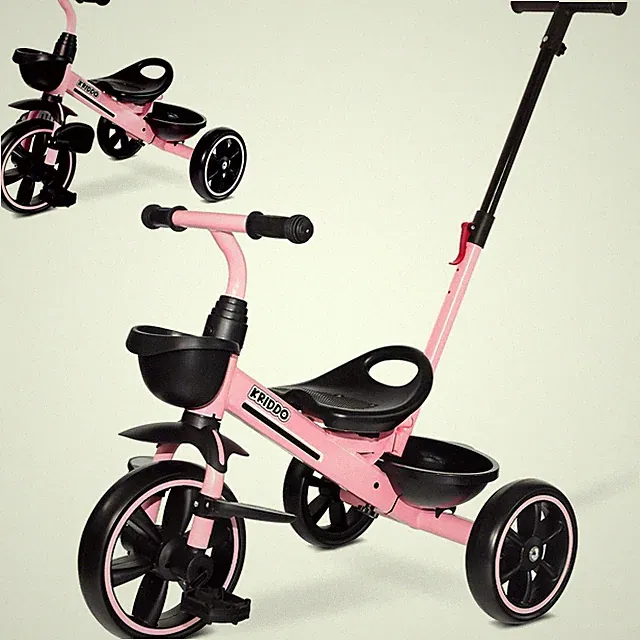 2-in-1 Toddler Tricycle for Ages 18 Months to 5 Years Old - Extended Push Han...