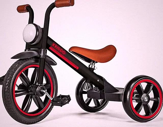 Kids Tricycle, 12 Inch Puncture Free Wheel W Front Light, Adjustable Seat Height