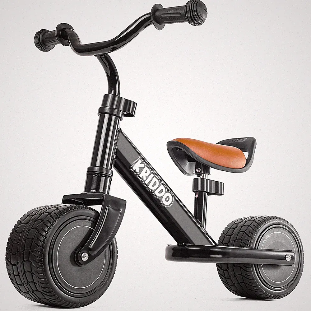 KRIDDO 1-2 Year Old Balance Bike, Mini Cruiser for First Birthday, Black