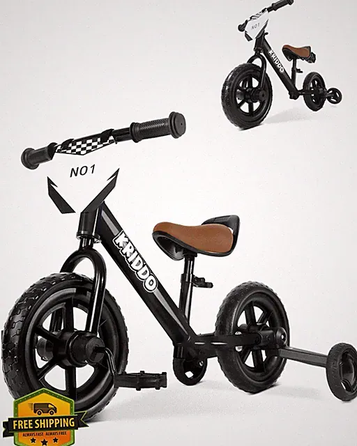 KRIDDO 2-in-1 Tricycle Balance Bike, Ages 18 Months-3 Years