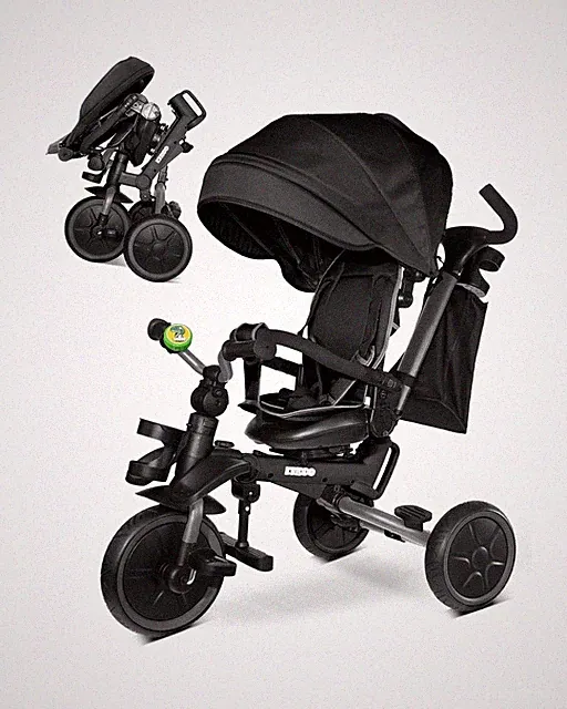 KRIDDO 8-in-1 Foldable Tricycle Stroller for Toddlers 18 Months to 5 Years, 5...