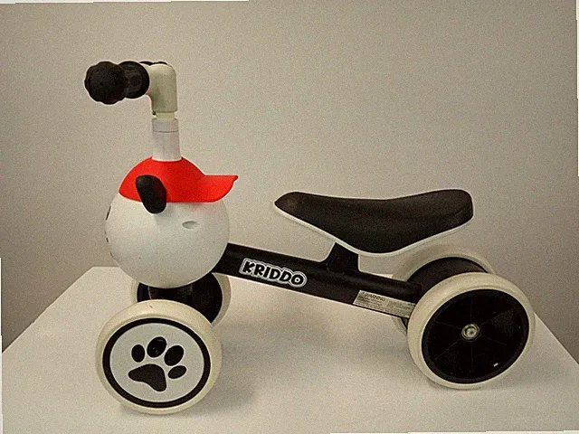 KRIDDO Kids Balance Bike Puppy Dog Ride-On Toddler Tricycle Training Bicycle Bla
