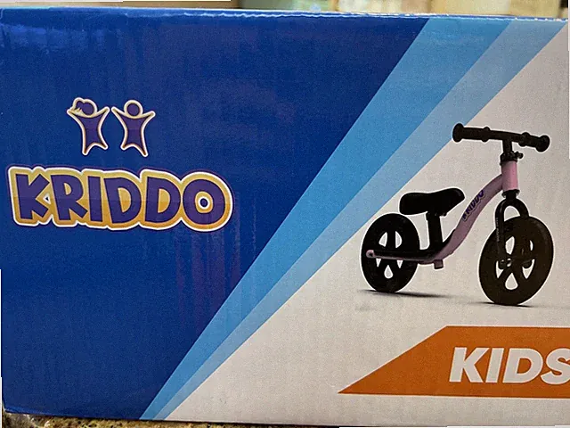 KRIDDO Toddler Balance Bike 12 Inch Steady Balancing,2-3 Boys Girls. Pink