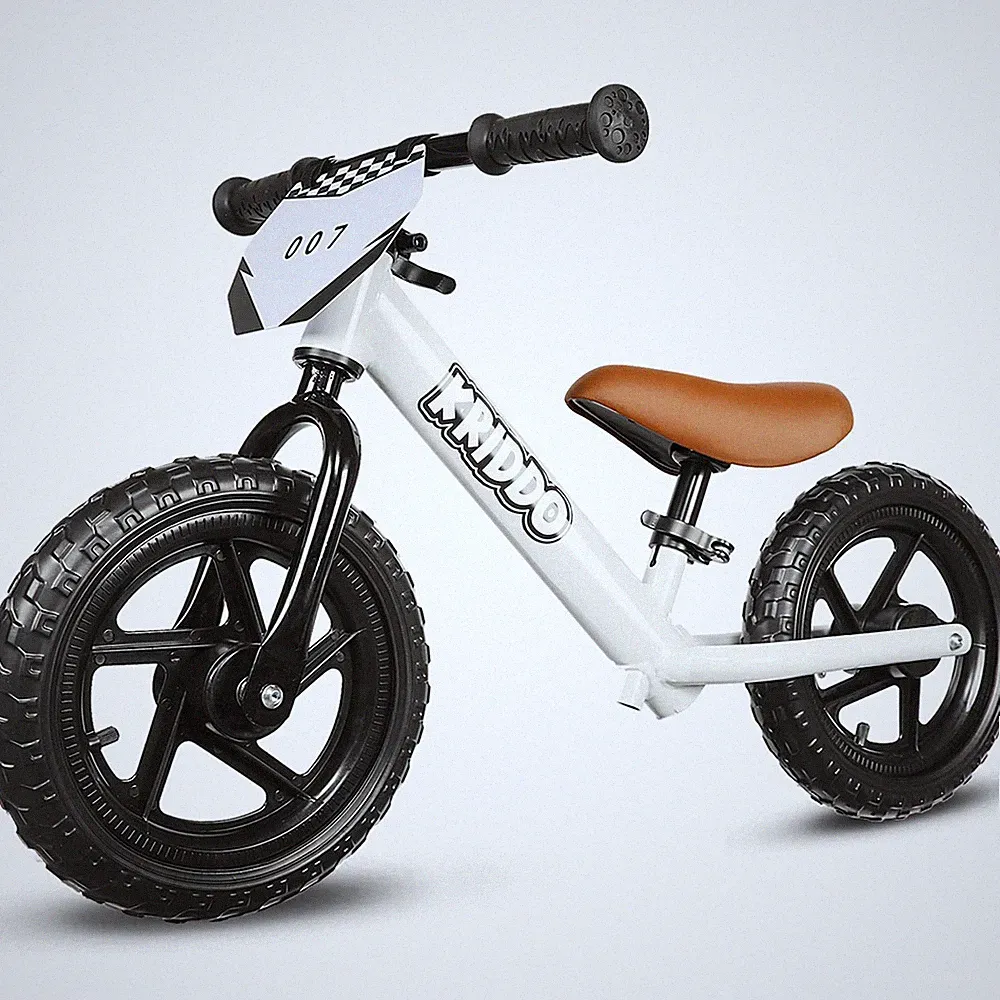 KRIDDO Toddler Balance Bike 2 Year Old, Age 24 Months to 5 standard, White