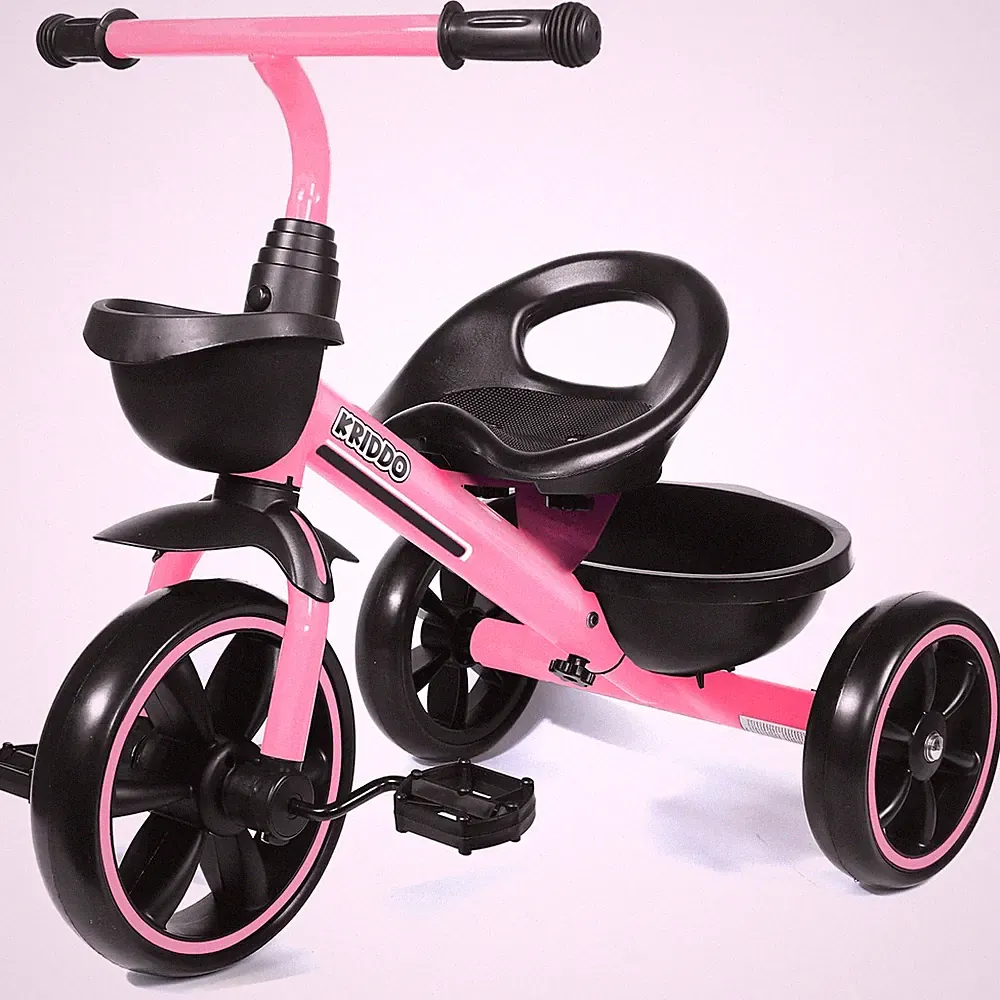 KRIDDO Tricycle for 2-5 Year Olds - Pink Toddler Trike With Gift Large