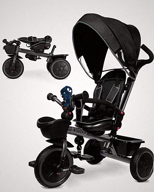 Stroller 7-in-1 Adjustable Push Handle Rotatable Seat Folding KRIDDO Tricycle